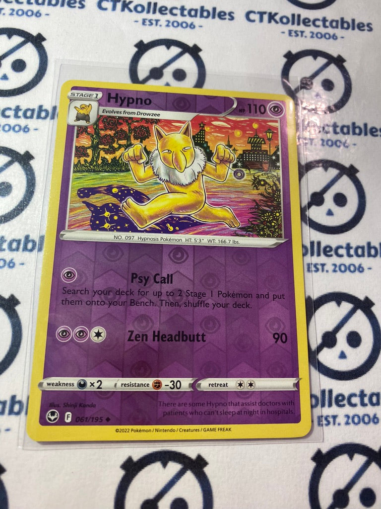 Hypno Reverse Holo #061/195 2022 Sword & Shield Silver Tempest Pokemon Card