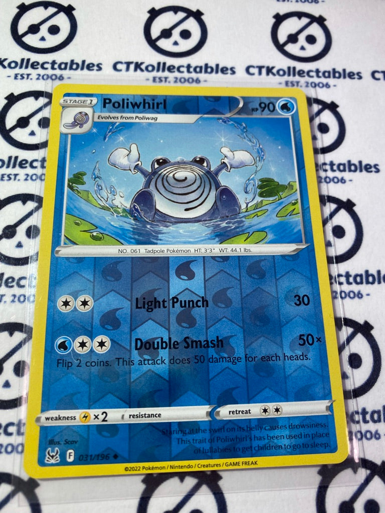 Poliwhirl Reverse Holo #031/196 2022 Sword & Shield Lost Origin Pokemon Card