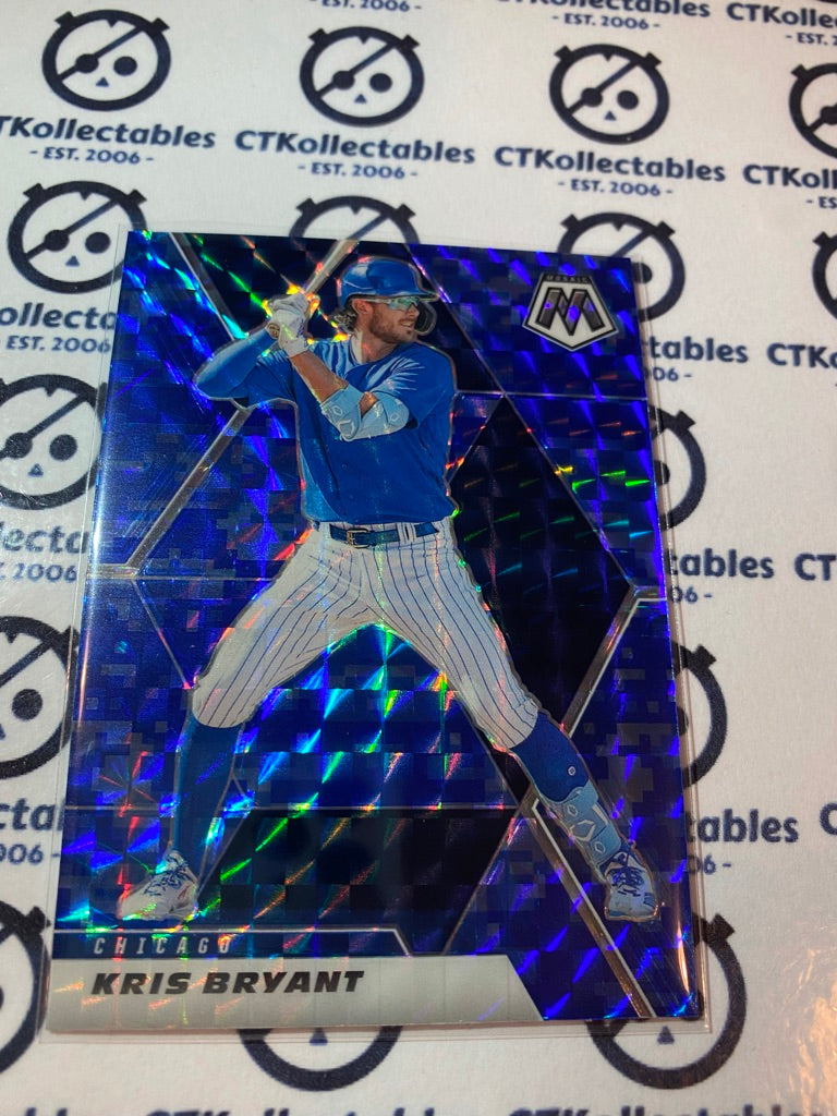 2021 Panini MLB Mosaic Blue Camo Prizm Kris Byrant #69 Chicago