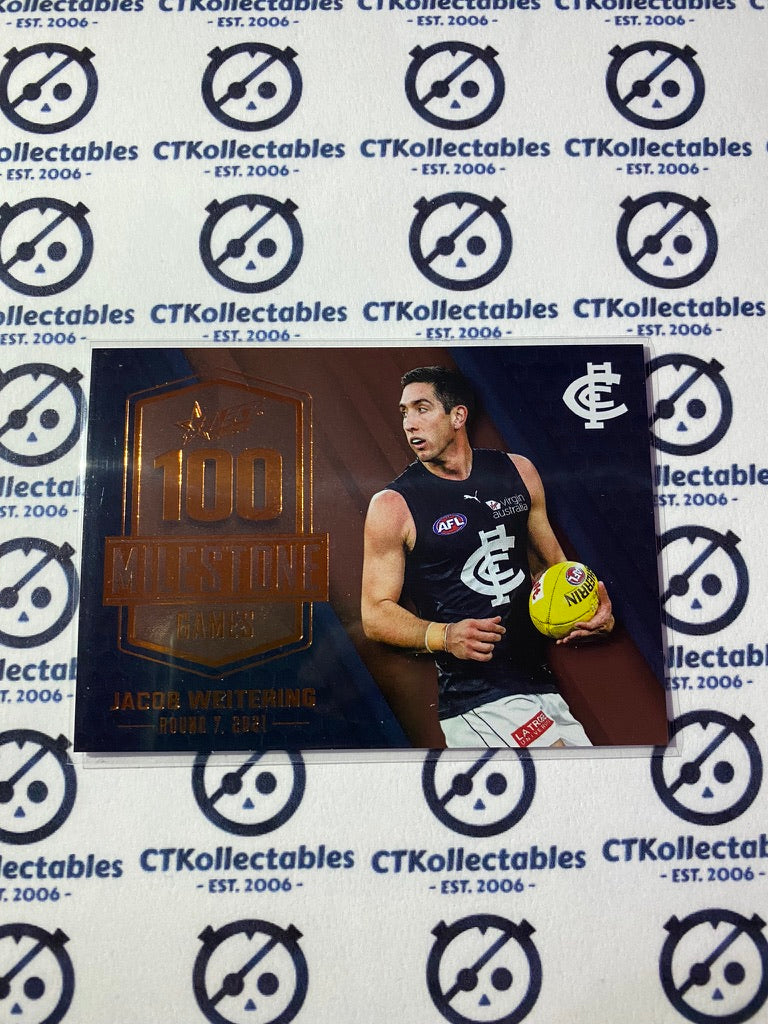 2022 AFL Footy Stars Milestone 100 games - Jacob Weitering MG9