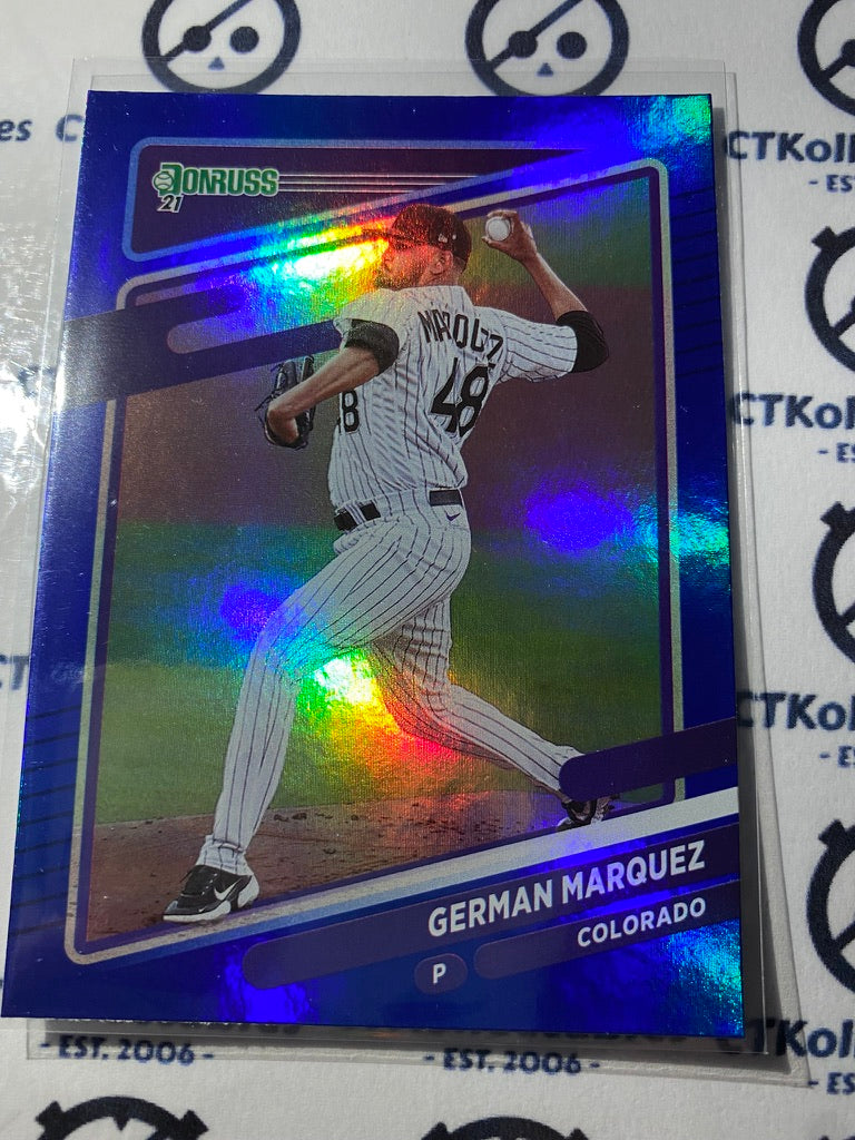 2021 Panini Donruss Baseball German Marquez Blue Foil #203 Colorado