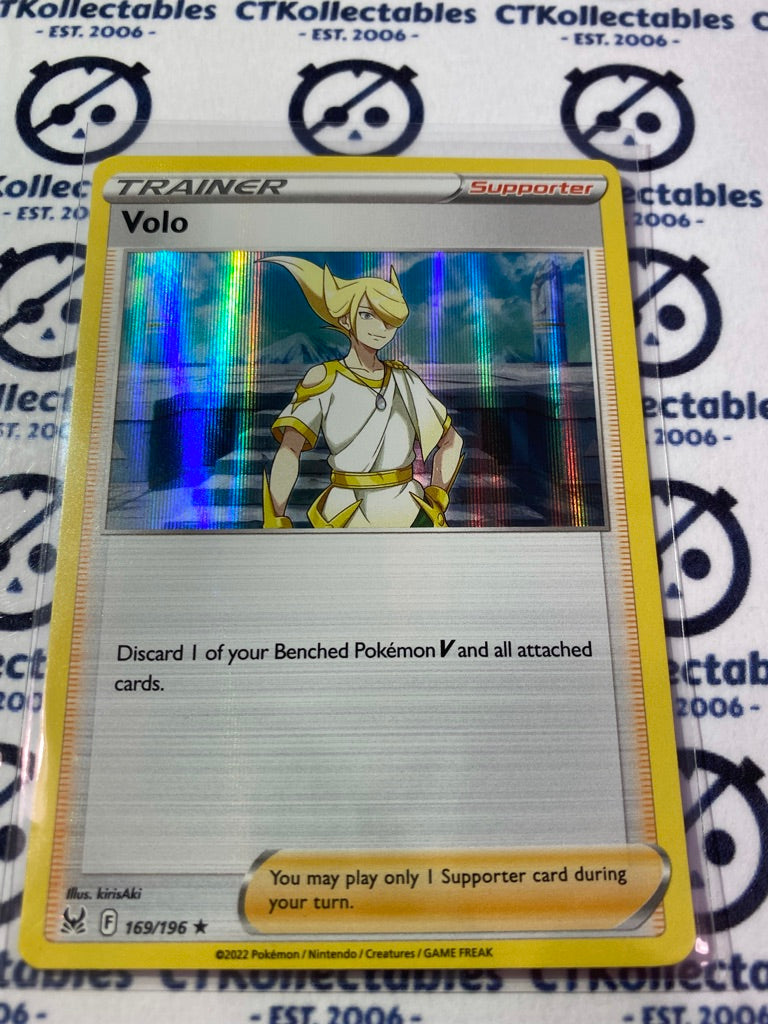 Trainer Volo Holo Rare #169/196 2022 Sword & Shield Lost Origin Pokemo CTKollectables Trainer Volo Holo Rare #169/196 2022 Sword & Shield Lost Origin Pokemo CTKollectables