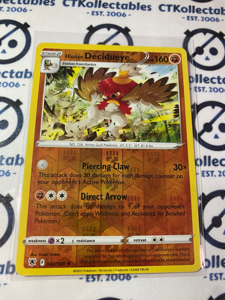 Hisuian Decidueye #082/189 Reverse Holo 2022 Sword & Shield Astral Radiance Pokemon Card