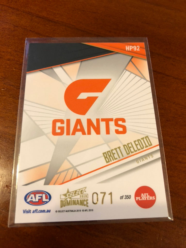 Brett Deledio #071/350 Holo-foil Parallel 2019 Select Afl Dominance
