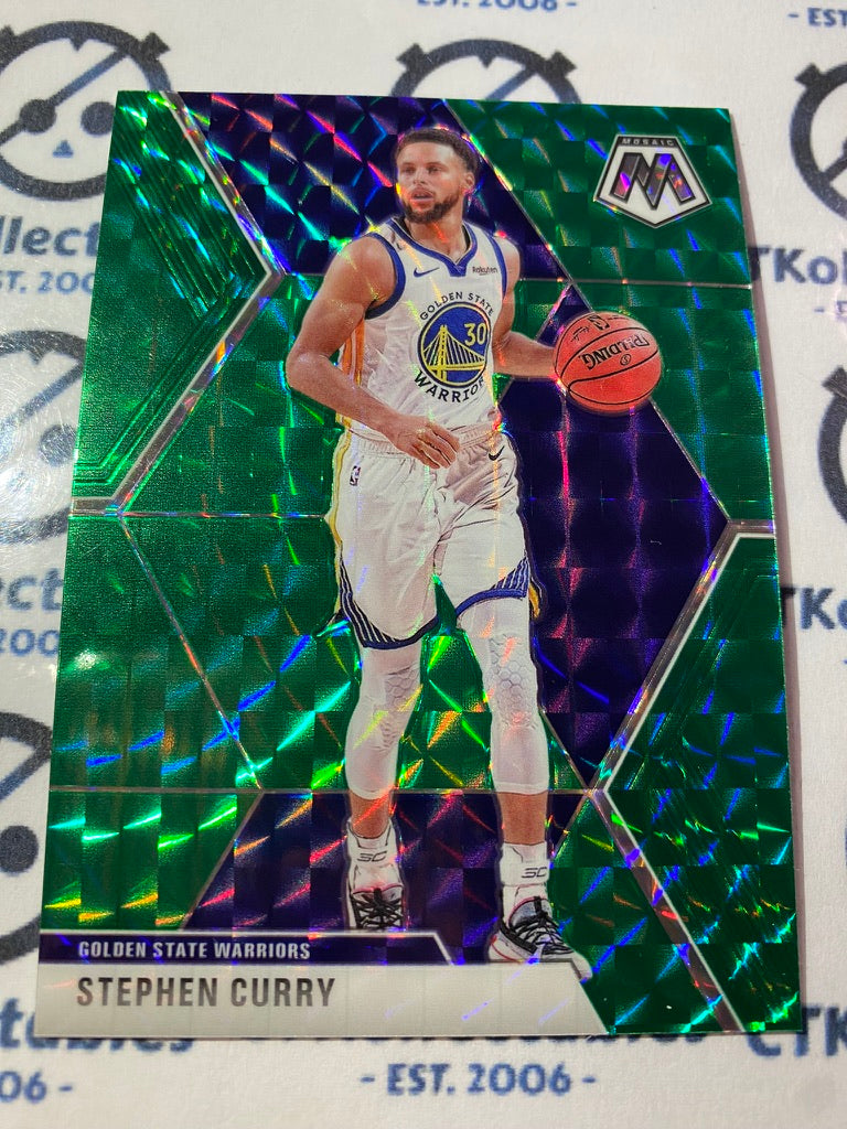 2019-20 NBA Panini Mosaic Stephen Curry Green prizm #70 Warriors