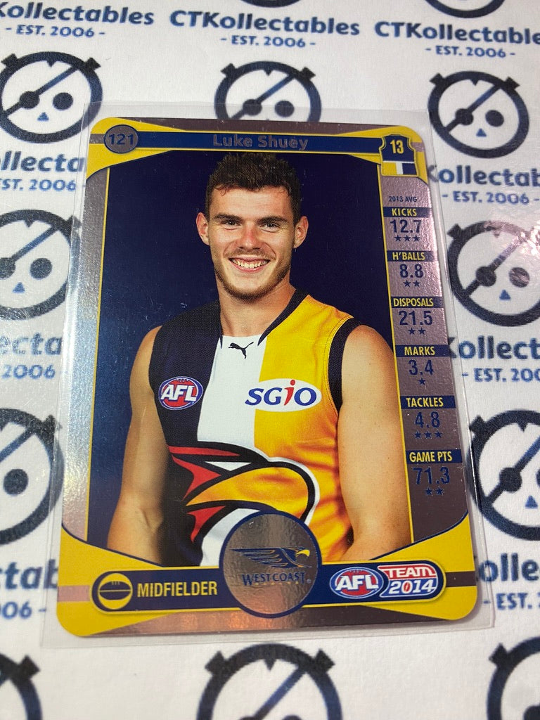 2014 AFL Teamcoach Silver Parallel #121 Luke Shuey Eagles