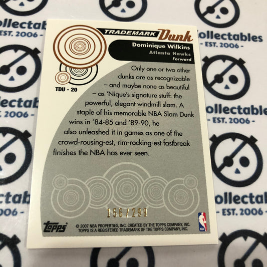 2006-07 Topps Trademark Moves Dunk Dominique Wilkins #156/299 Hawks