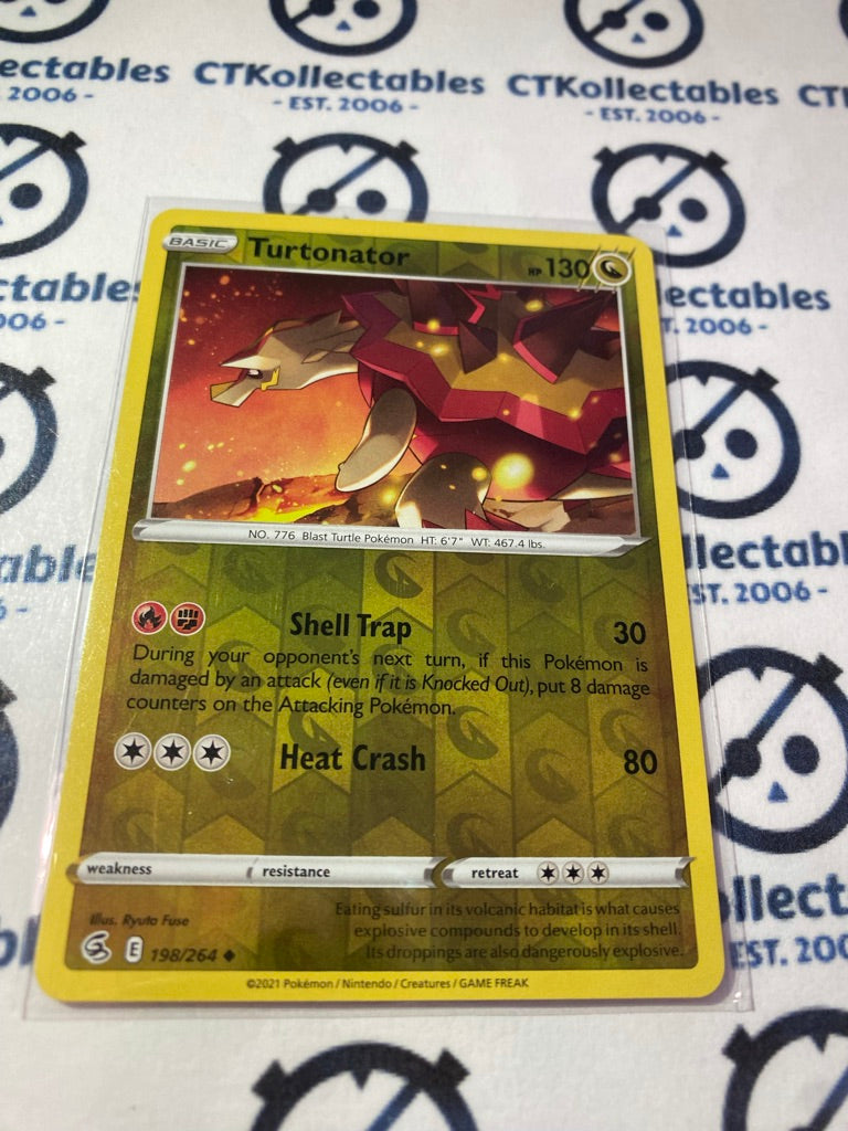 Turtonator Reverse Holo #198/264 2021 Sword & Shield Fusion Strike Pokemon Card
