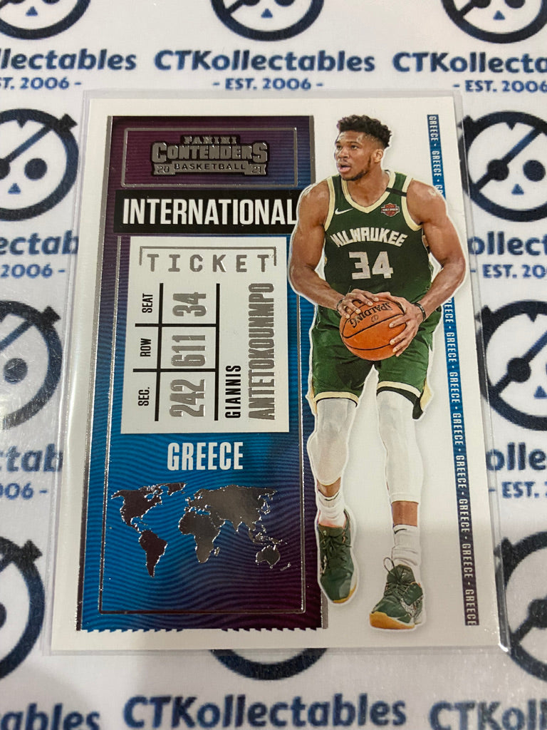 2020-21 NBA Contenders International Ticket Giannis antetokounmpo #20
