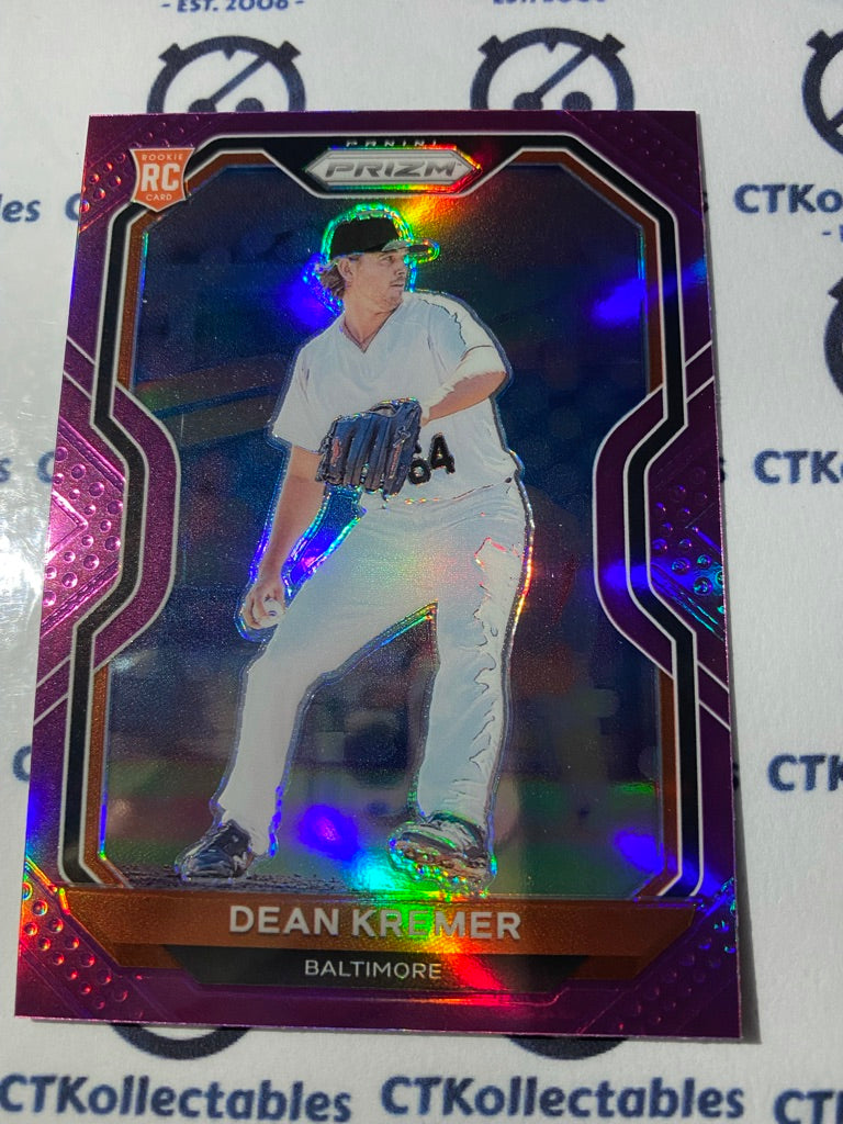 2021 Panini Prizm Baseball Dean Kremer Purple Prizm RC #232 Baltimore