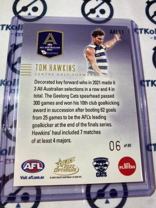 2022 AFL Optimum Tom Hawkins All Australian Metal #06/80 Cats #AAL11 LOW ##