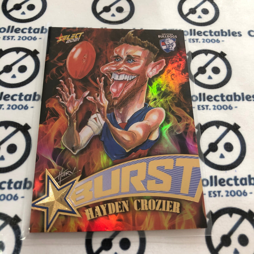 2021 AFL Footy Stars Fire Burst Hayden Crozier #SP71 Bulldogs