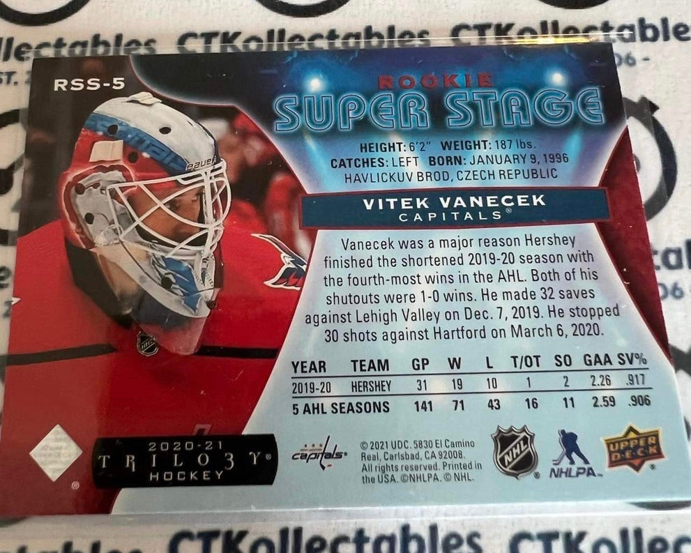 2020-21 Upper Deck Trilogy Vitek Vanecek Rookie Super Stage Red #592/999