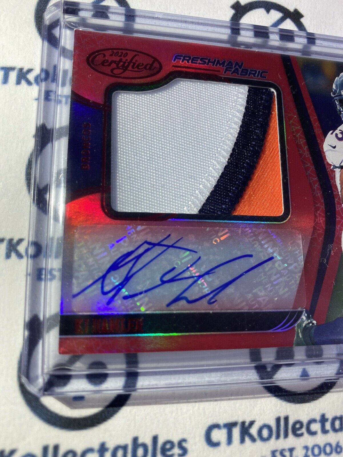 2020 NFL Panini Certified Freshman Fabrics K.J. HAMLER RPA #095/249 Broncos