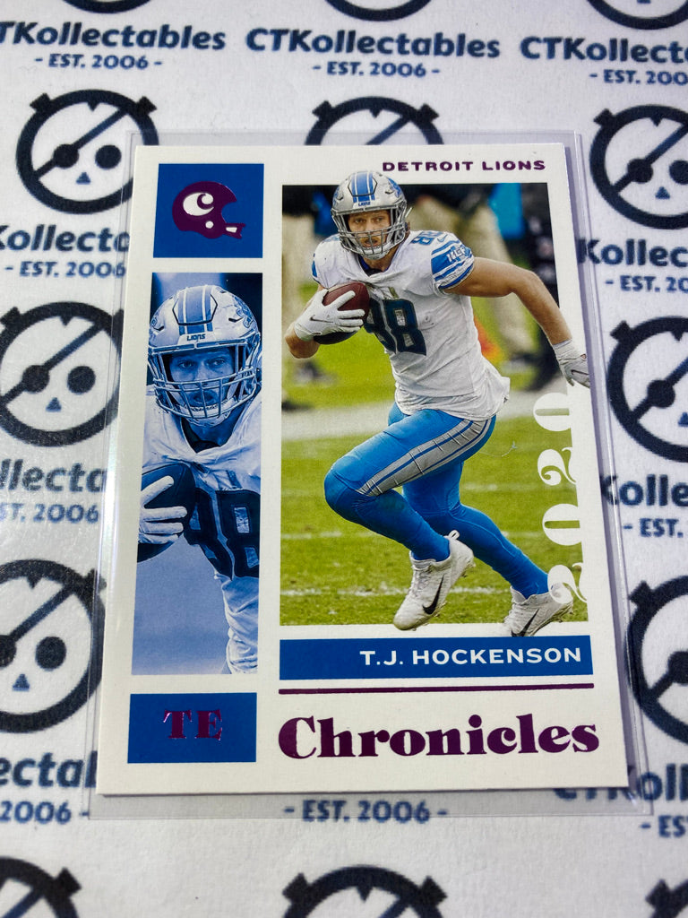 2020 NFL Chronicles Base T.J Hockensen Pink Foil #34 Lions