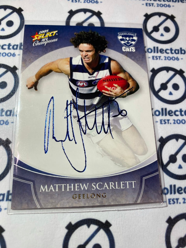 2008 AFL Champions Matthew Scarlett Blue Foil Signature FS41 Cats