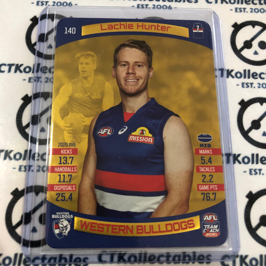 2021 AFL Teamcoach Gold Lachie Hunter #140 Bulldogs