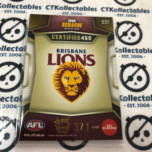 2016 AFL Select Certified 460 Josh Schache #371/460 #C27