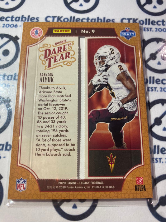 2020 NFL Panini Legacy Brandon Aiyuk Dare To Tear #07/25 (RIPPED) #9 49ers