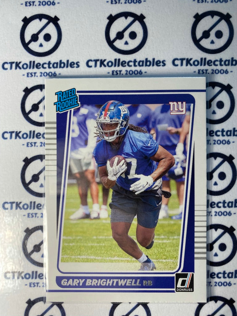 2021 NFL Donruss Rated Rookie Gary Brightwell RC #313 Giants RB