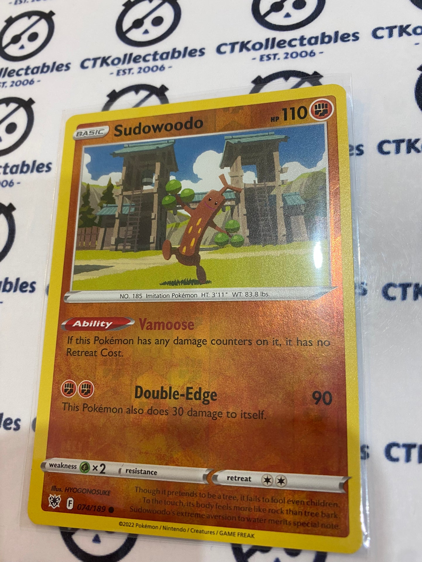 Sudowoodoo Reverse Holo #074/189 2022 Sword & Shield Astral Radiance Pokemon Card