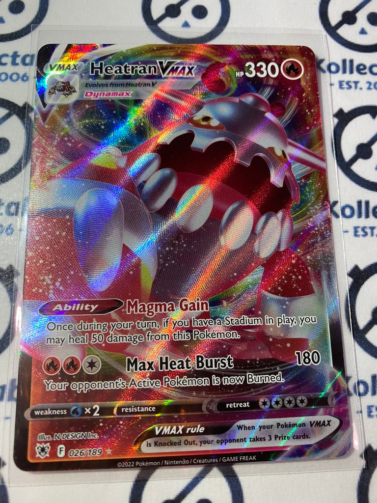Heatran Vmax Ultra Rare #026/189 2022 Sword & Shield Astral Radiance Pokemon Card