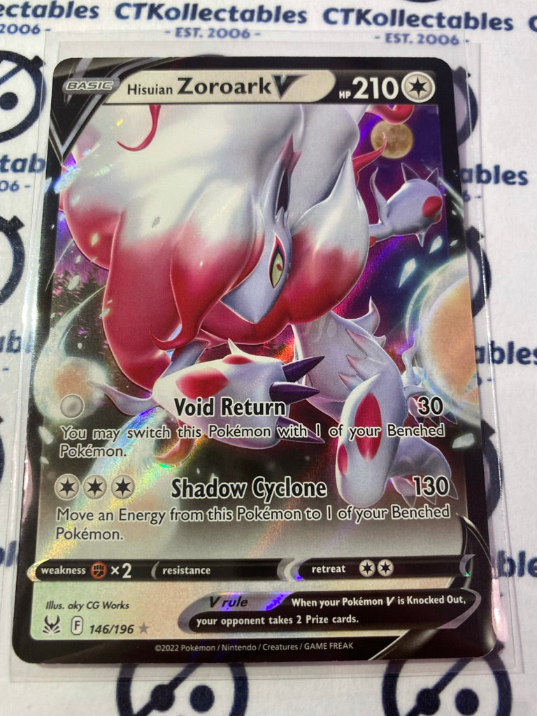 Hisuian Zoroark V #146/196 2022 Sword & Shield Lost Origin Pokemon Card