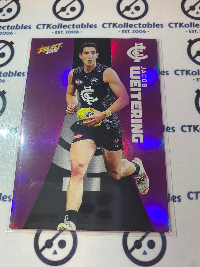 2022 AFL Footy Stars Purple Parallel - Jacob Weitering #PP30
