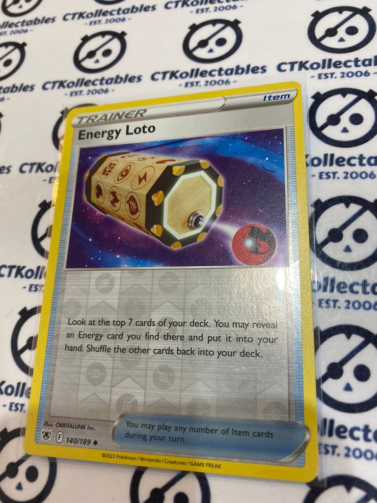Energy Loto Reverse Holo #140/189 2022 Sword & Shield Astral Radiance Pokemon Card