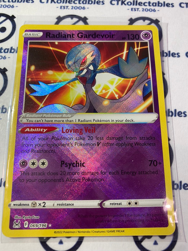 Radiant Gardevoir #069/196 2022 Sword & Shield Lost Origin Pokemon Card