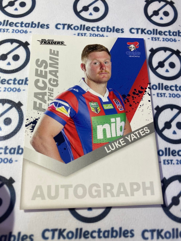 2018 NRL Traders Faces of the Game Luke Yates FG32/64 Knights