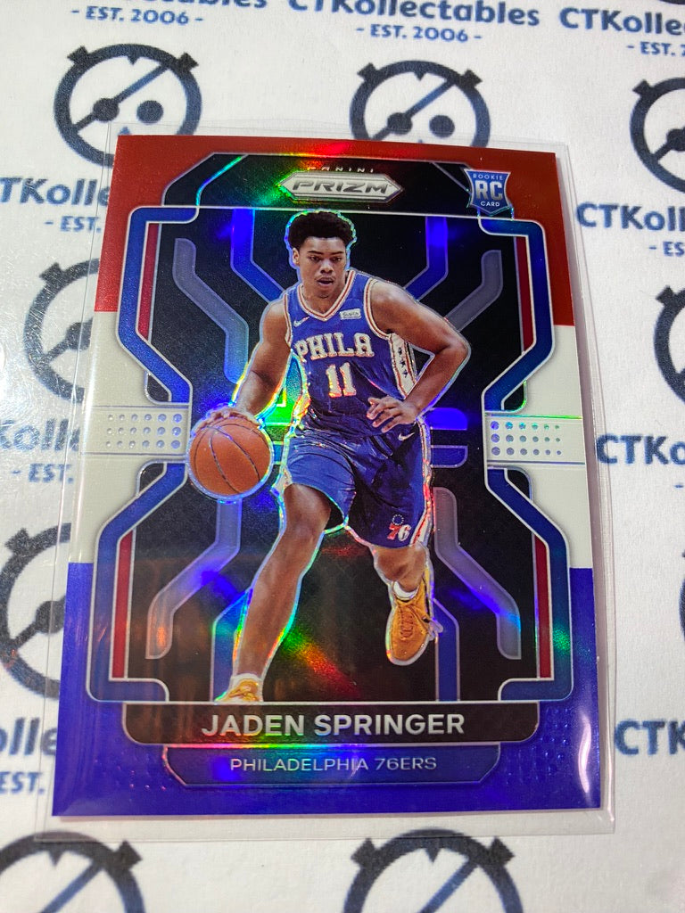 2021-22 NBA Prizm Jaden Springer rookie RC Red White Blue Prizm #317 76ers