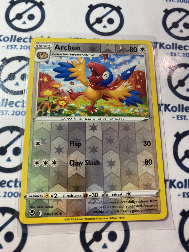 Archen Reverse Holo #146/195 2022 Sword & Shield Silver Tempest Pokemon Card