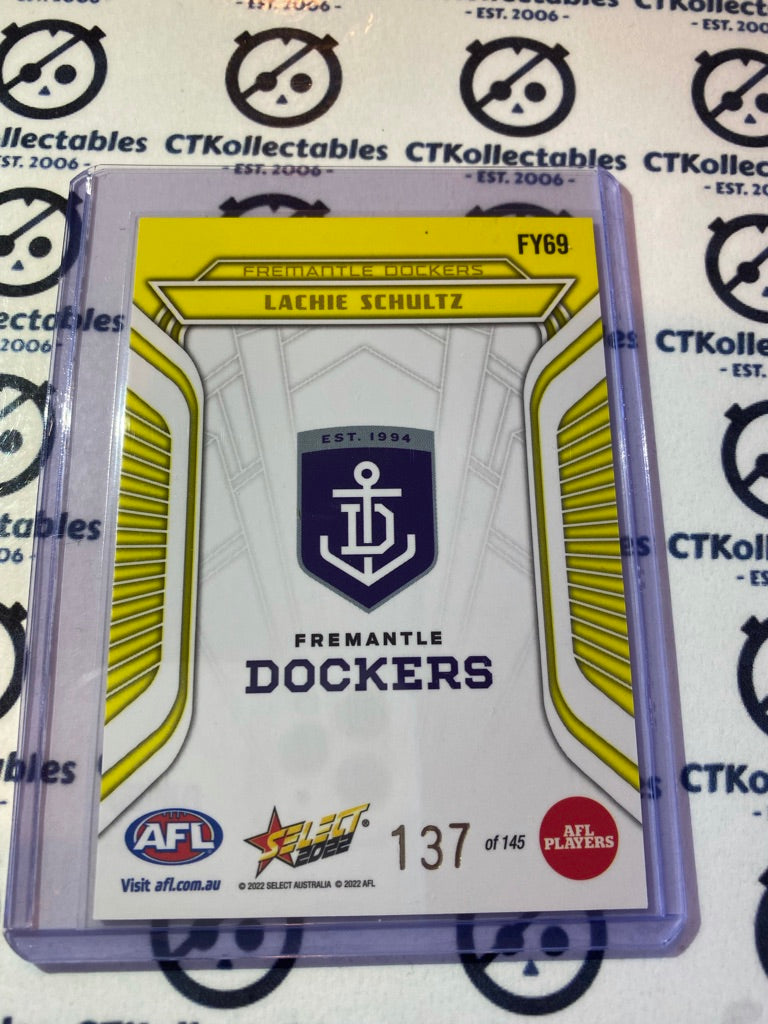 2022 AFL Footy Stars Fractured Acid Yellow - Lachie Schultz FY69 #137/145