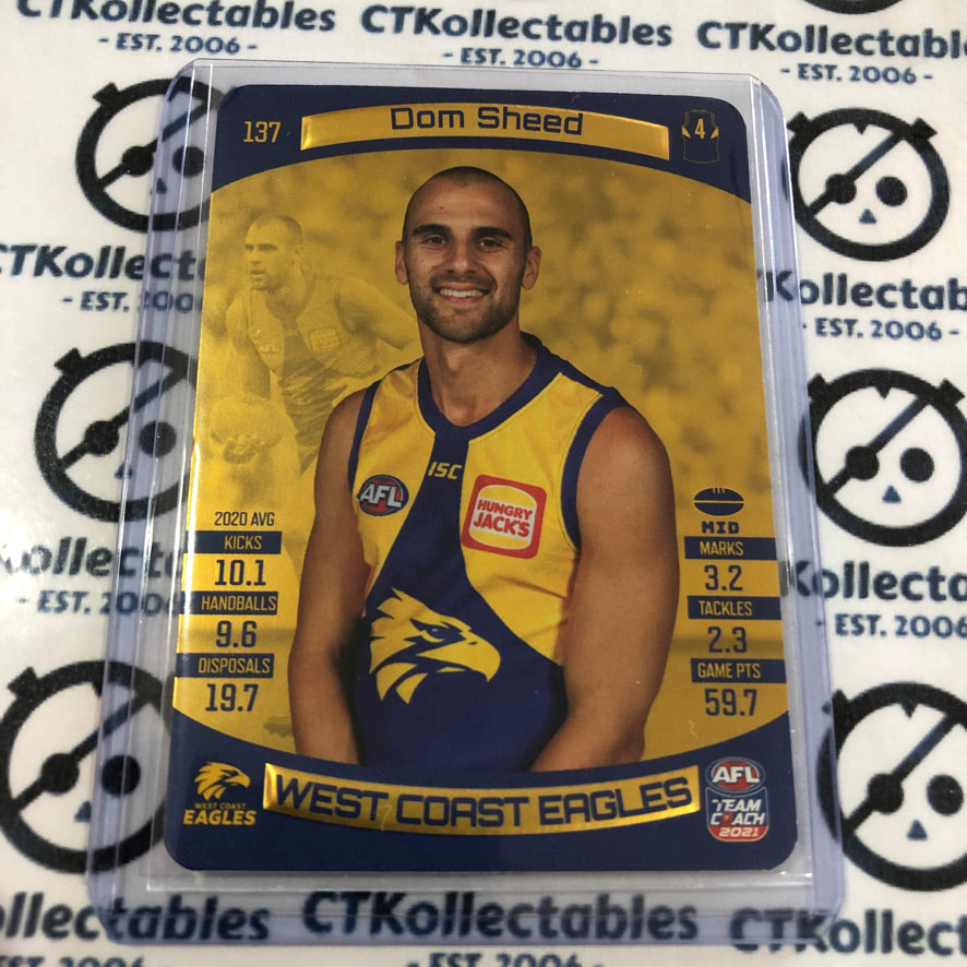 2021 AFL Teamcoach Gold Dom Sheed #137 Eagles