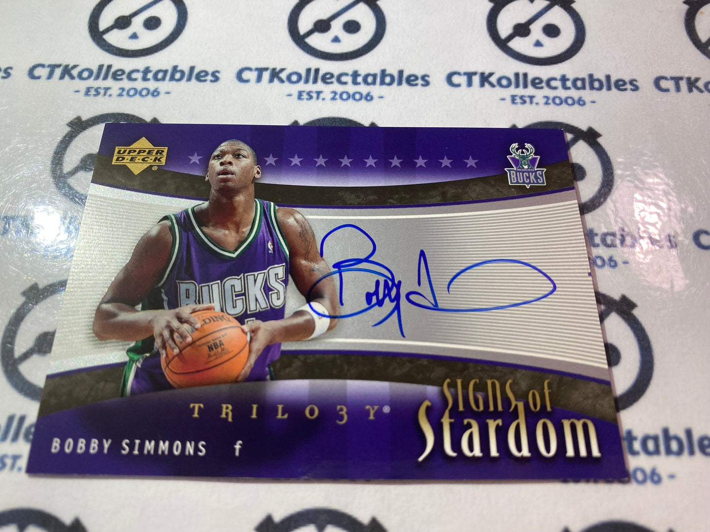 2005-06 Upper Deck Trilogy Bobby Simmons Signs of Stardom Auto #SS-BS Bucks