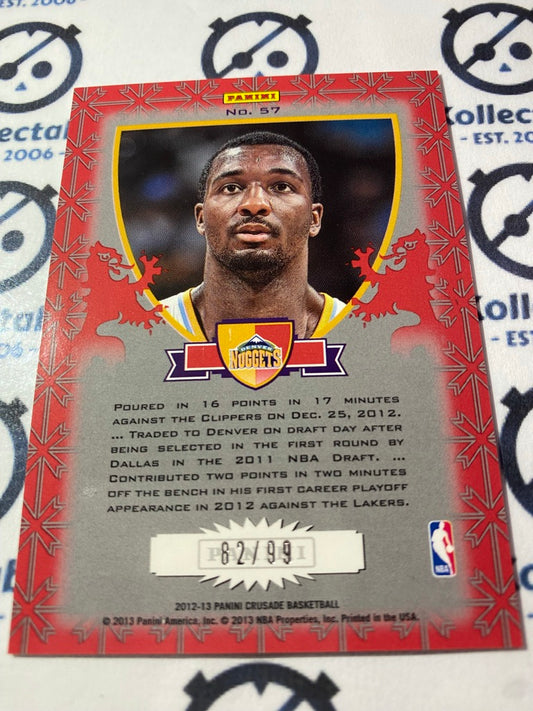 2012-13 Panini Crusade Jordan Hamilton Red Gold #82/99 Nuggets