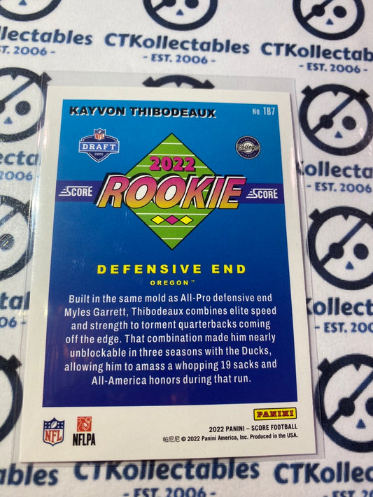 2022 NFL Panini Score Kavyon Thibodeaux RC 1992 Throwback #TB7 Giants
