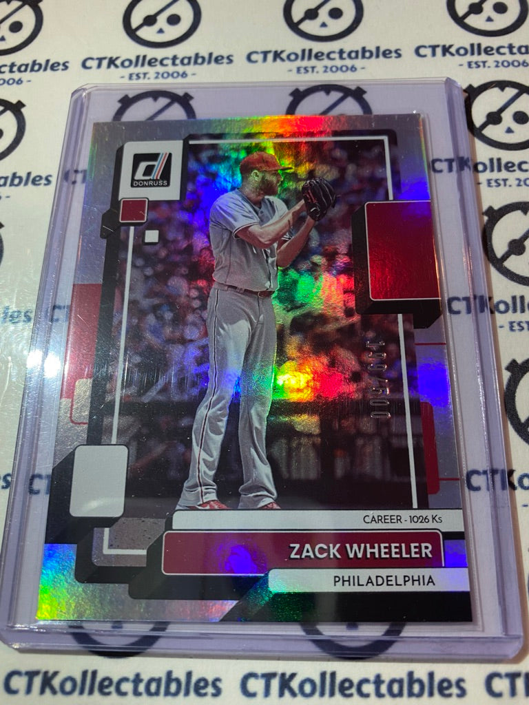 2022 Panini Donruss Baseball Zack Wheeler Career Stat Line #199/500 Philadelphia
