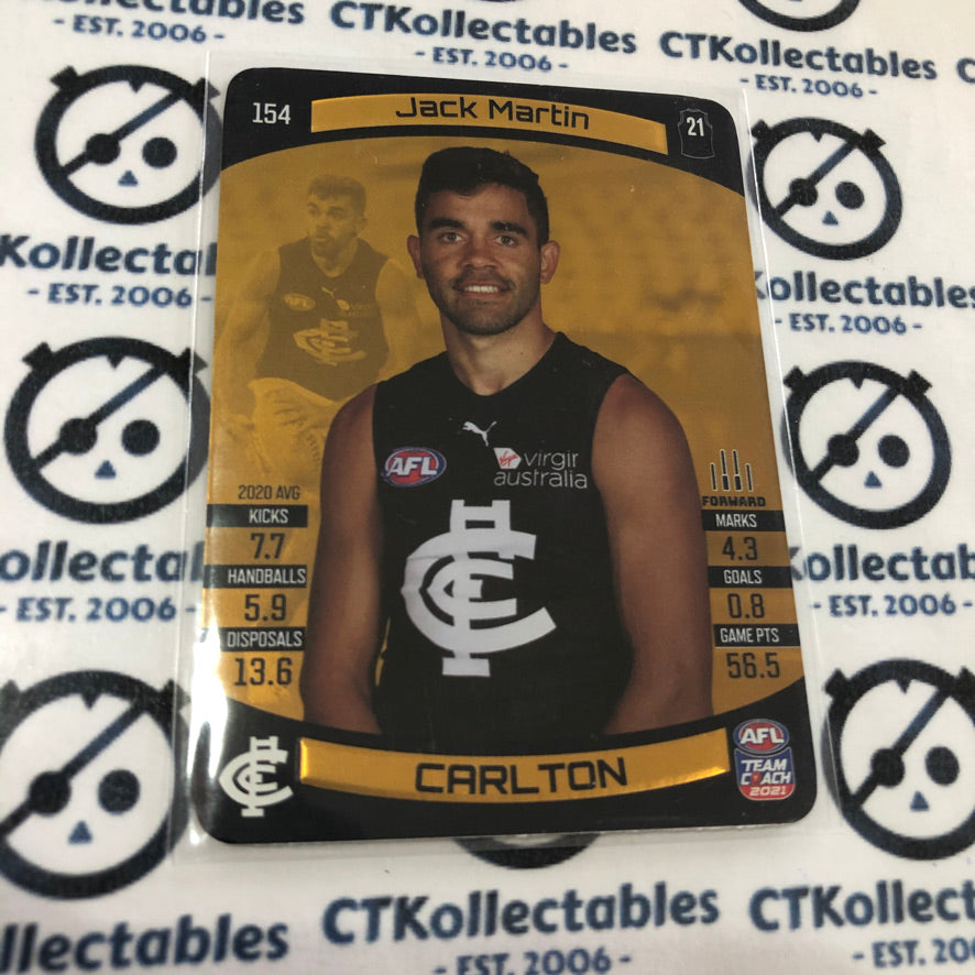 2021 AFL Teamcoach Gold Jack Martin #154 Blues