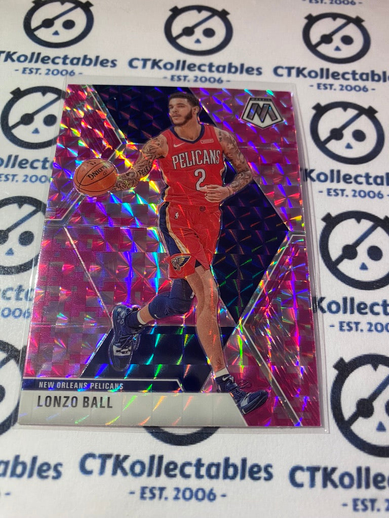 2019-20 Panini Mosaic Lonzo Ball Pink Prizm #166 Pelicans