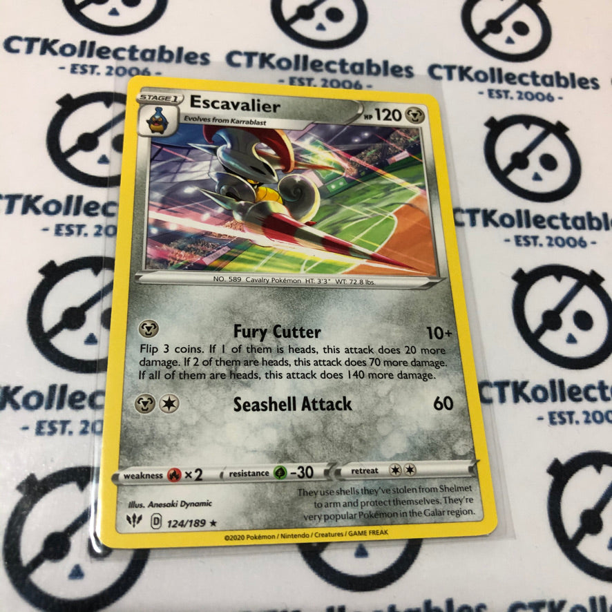 escavalier pokemon card Escavalier #124/185 Rare Base Pokémon Card Vivid Voltage – CTKollectables