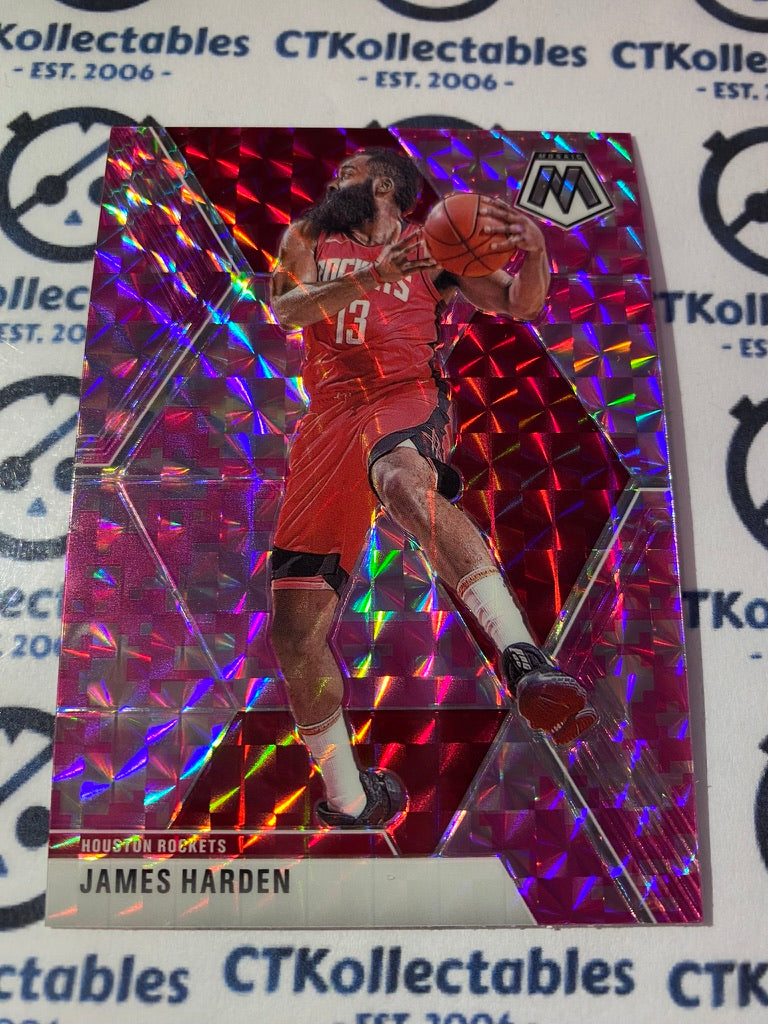2019-20 Panini Mosaic James Harden Pink Prizm #114 Rockets