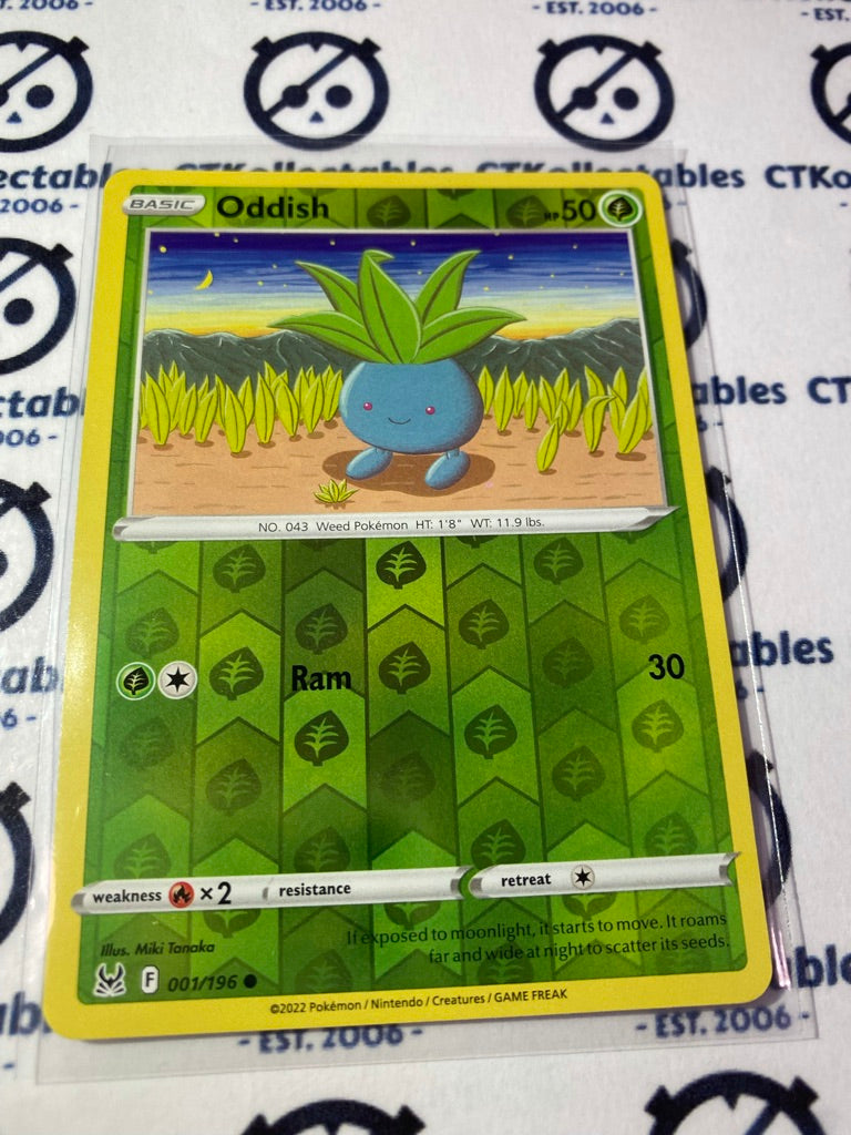 Oddish Reverse Holo #001/196 2022 Sword & Shield Lost Origin Pokemon Card