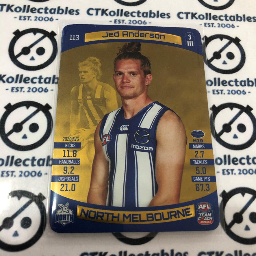2021 AFL Teamcoach Gold Jed Anderson #113 Kangaroos