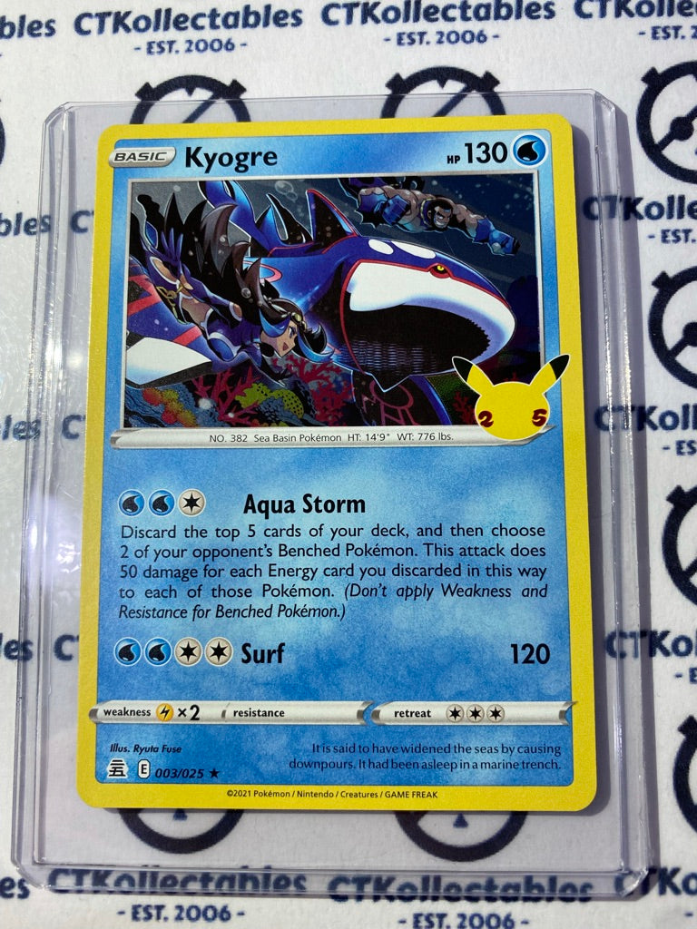 Kyogre Holo Rare 003/025 Pokemon Celebrations 25th Anniversary