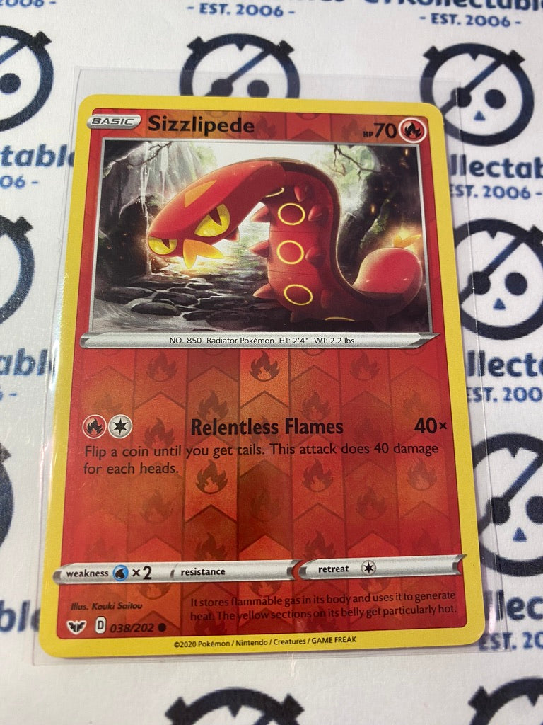 Sizzlipede Reverse Holo #038/202 Pokémon Card Sword & Shield