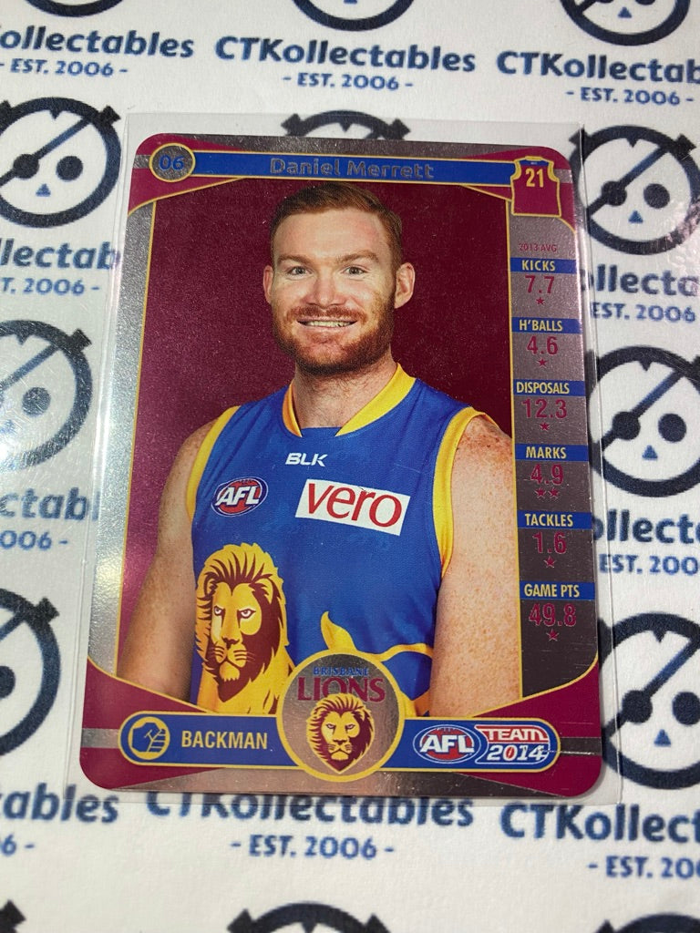 2014 AFL Teamcoach Silver Parallel #06 Daniel Merrett Lions