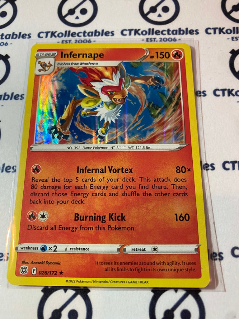 Infernape #026/172 Holo Rare Pokmon Card Brilliant Stars Infernape #026/172 Holo Rare Pokmon Card Brilliant Stars