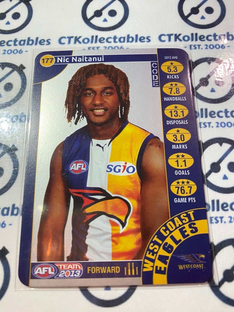 2013 AFL Teamcoach Silver Code Card - #177 Nic Naitanui